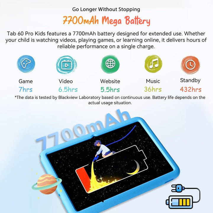 Blackview Tab 60 Pro Kids, Android 15 Kinder-Tablet, 12GB+128GB (2TB erweiterbar), 10" HD+ IPS, Dual
