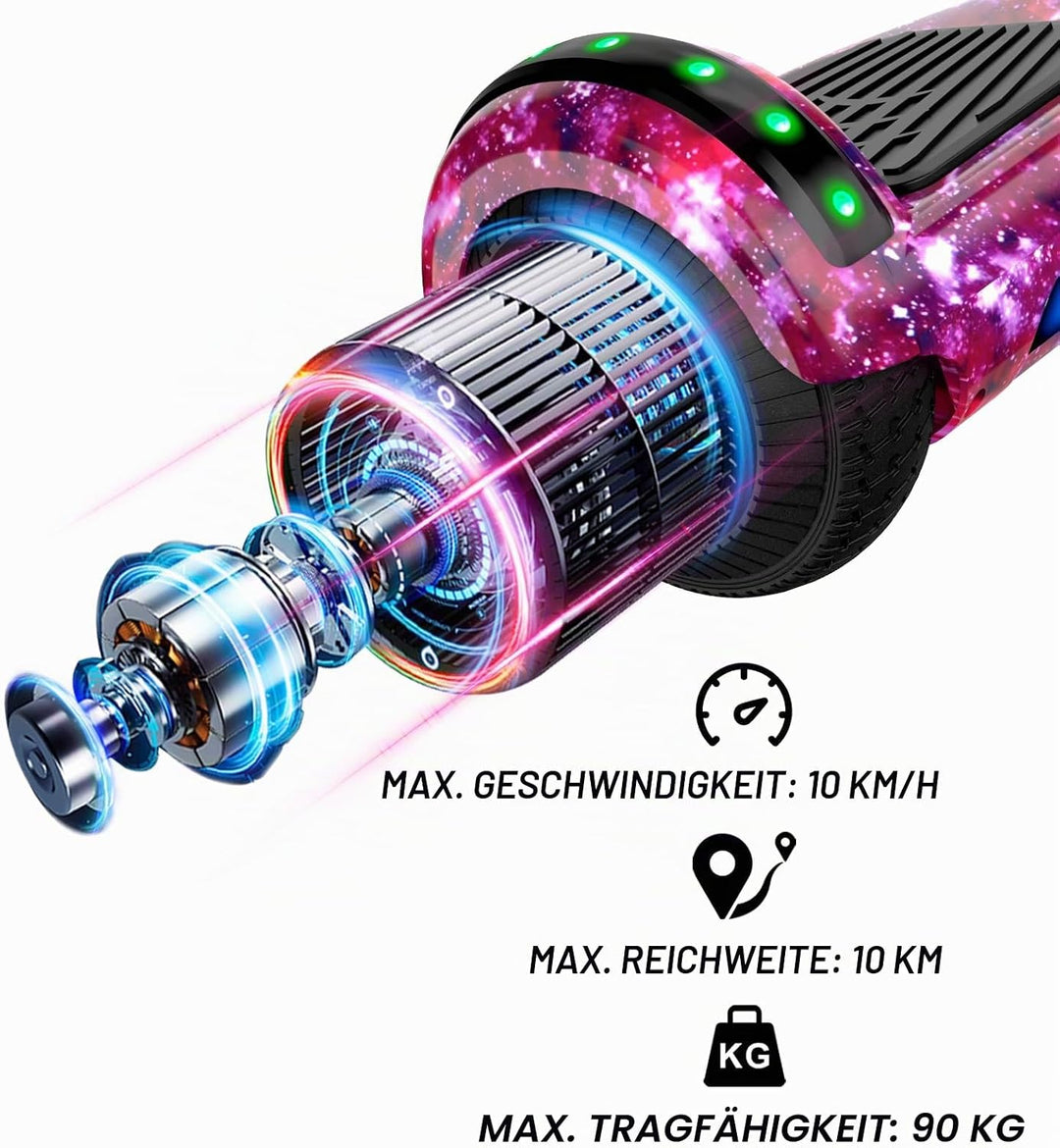 SISIGAD Hoverboard Kart Scooter für alle Gelände Self Balanciert 6,5 Zoll mit Bluetooth Lautsprecher