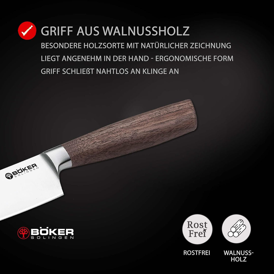 BÖKER SOLINGEN® Core Küchenmesser - Profi Chef-Messer mit extrem scharfer, geschmiedeter Klinge in G