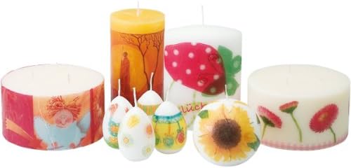 Pebaro 0277W Geschenkset zum Verzieren von Kerzen: Kerzenkolben, Minibügeleisen, Messingbürste, Schr