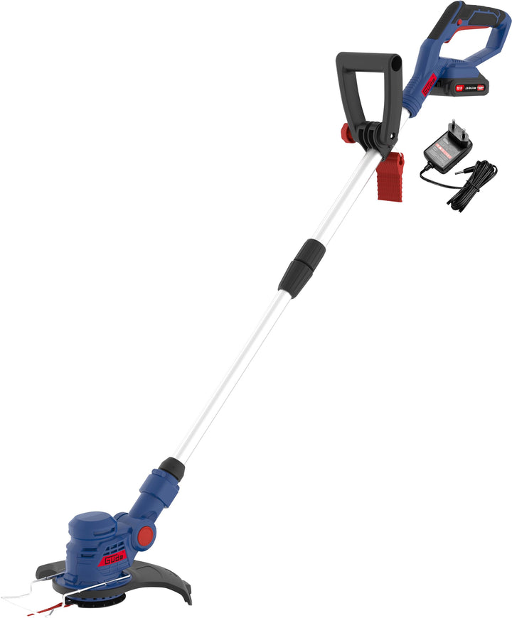 Güde 58598 Akku Rasentrimmer RT 18-201-05 (Inkl. 20 Ersatzmesser, 180° drehbarer Trimmerkopf, 2,0Ah