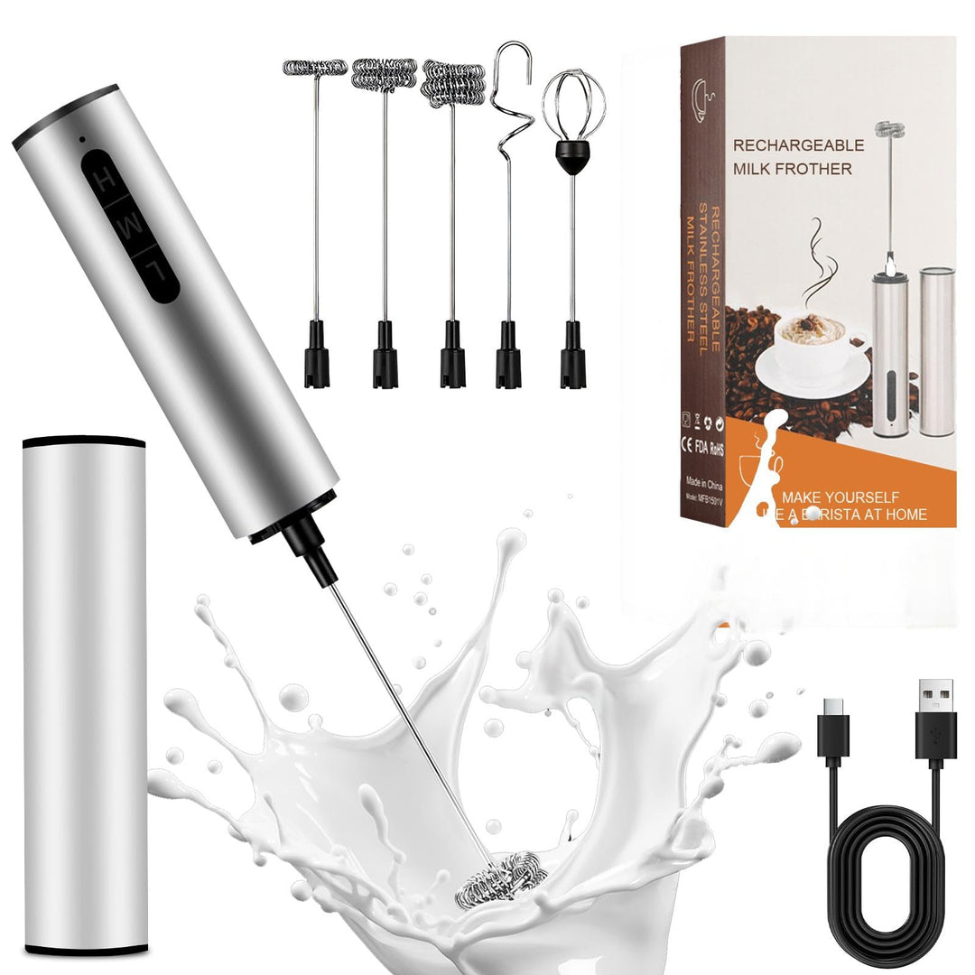 Elektrische Milchaufschäumer,USB Milchaufschäumer Elektrisch,Mixer aus Edelstahl für Geschenkschaumb