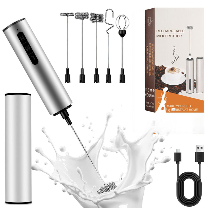 Elektrische Milchaufschäumer,USB Milchaufschäumer Elektrisch,Mixer aus Edelstahl für Geschenkschaumb
