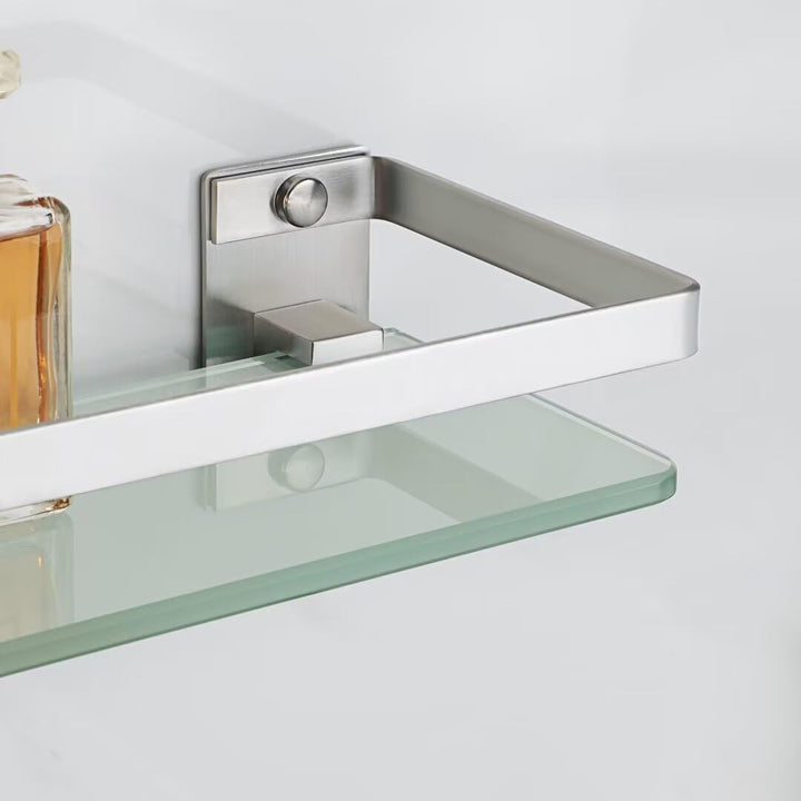 SAYAYO Duschablage Duschregal Edelstahl Glasregal Badezimmer Regal Gebürstete Shower Shelf Shampoo H
