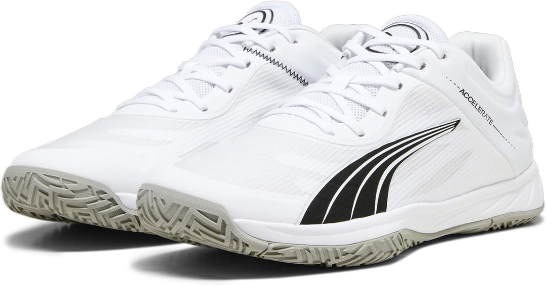 PUMA Unisex Beschleunigt Den Turbo Hallenturnschuh 39 EU Puma White Puma Black Concrete Gray, 39 EU