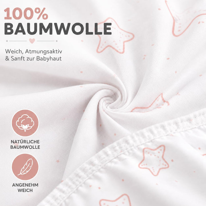Bubblin Sheets Next to Me kompatibel 83x50 cm 3er Set: Kissenbezug + Top Sacklaken + Matratzenbezug