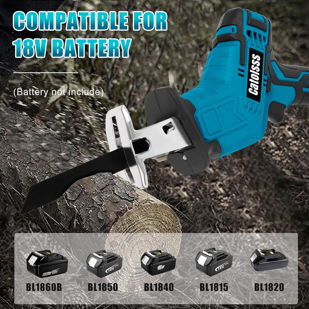 Akku Säbelsäge kompatibel mit Makita 18V,0-3500 Hübe/Min, Stufenlos Variabel mit 4 Sägeblätter für M