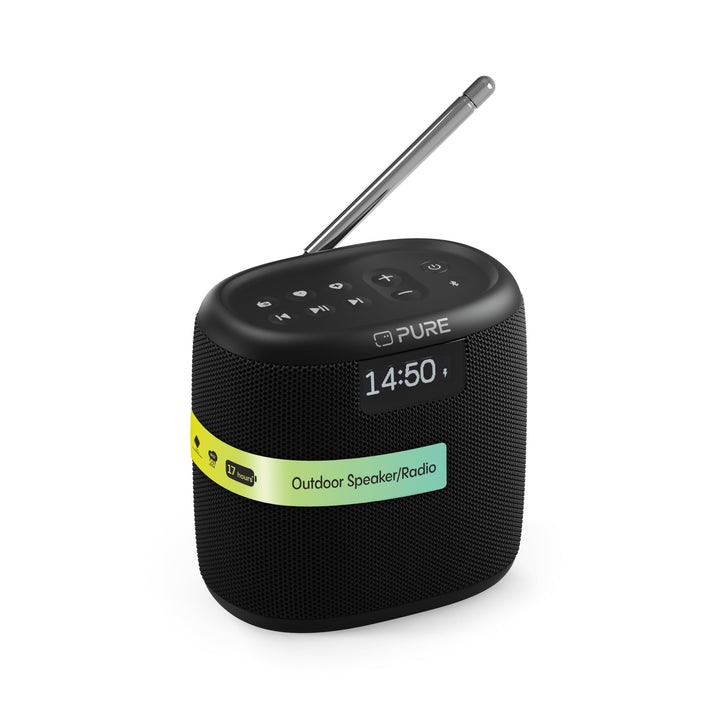 Pure Woodland Mini Outdoor Lautsprecher mit Bluetooth & DAB+/FM Radio (wasserdicht IP67, robust, tra