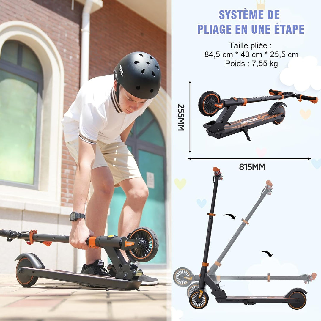 RCB R15 E-Scooter Kinder (8-12-16 Jahre) - bis zu 20 Km/h, Max. Reichweite 16Km, Elektroroller Faltb