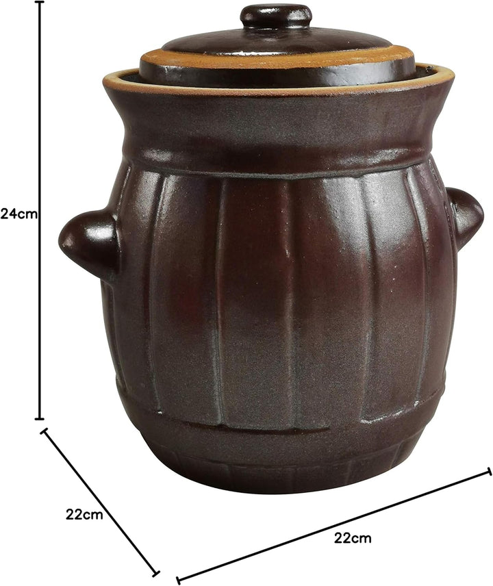 Gärtopf Steinzeugtopf Rumtopf Sauerkrauttopf Inhalt 5 l mit Deckel bauchig Gärtopf 5 Liter - bauchig
