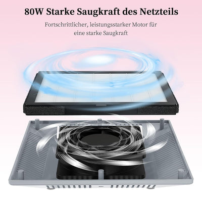 Nagelstaubsauger mit Filter, AISEELY Staubabsaugung Nagelstudio, 80W Profi Staubabsaugung für Nägel,