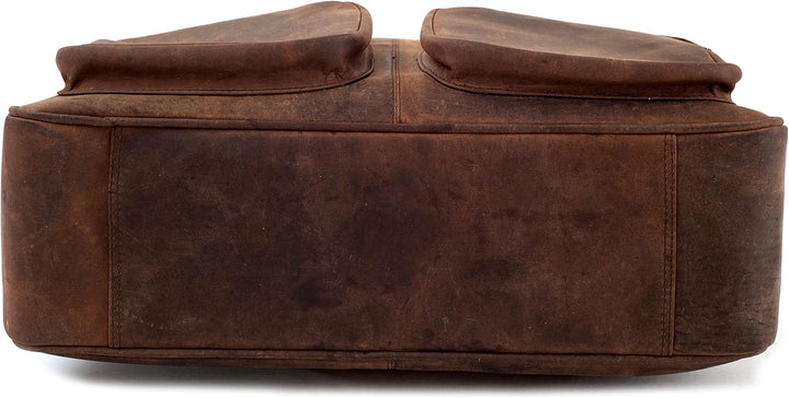 LEABAGS Leder Aktentasche Herren & Damen I Echtleder Laptoptasche bis 15 Zoll I Umhängetasche mit Sc