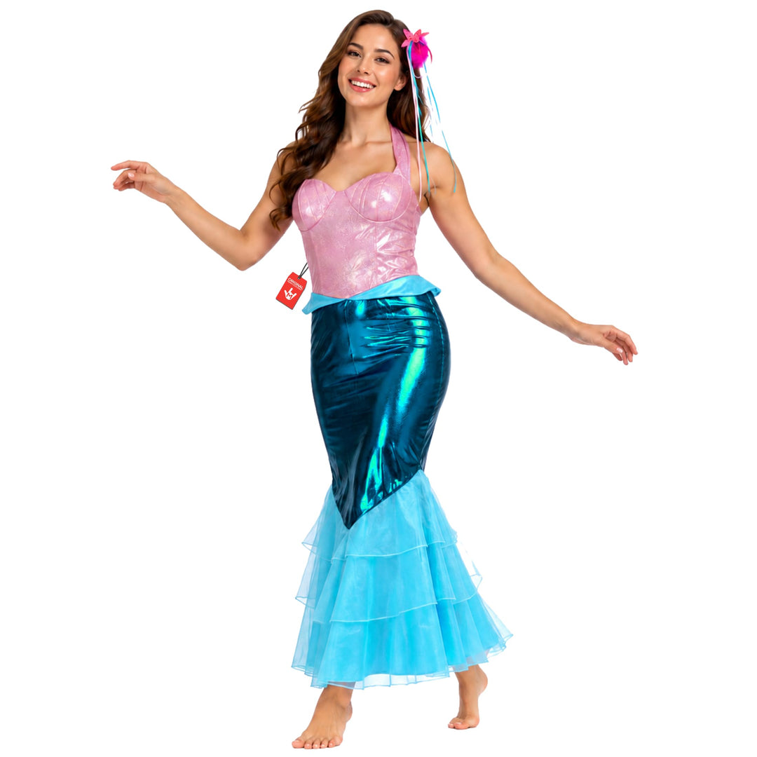 Fun Shack Meerjungfrau Kostüm Damen, Meerjungfrau Kleid Kostüm, Kostum Unterwasserwelt, Halloween Ko
