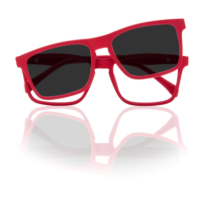 Foreyever Unisex-Kinder Kids Clip On Sonnenbrille, Rosso, 42