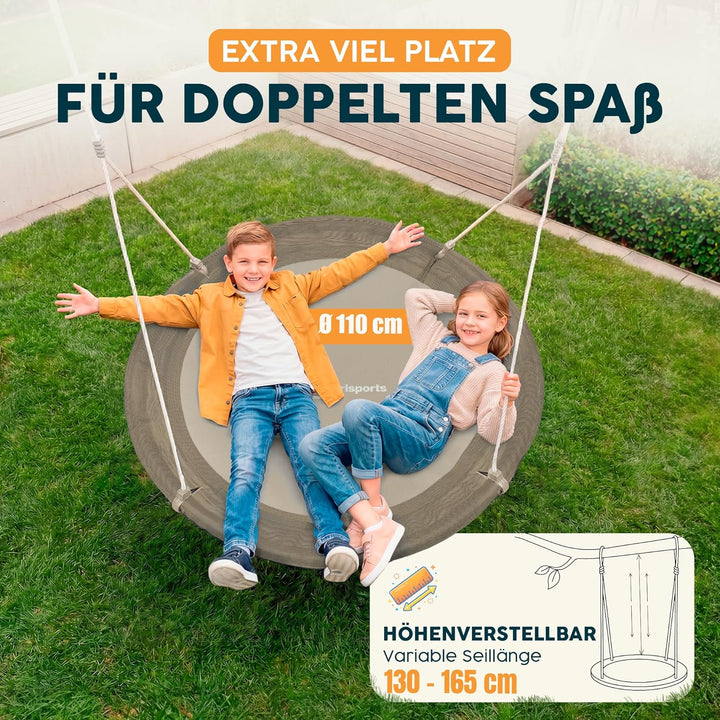 Nestschaukel Outdoor - [inkl. Abdeckhaube] - TÜV/GS geprüft - Höhenverstellbare Schaukel Outdoor und