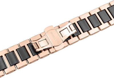 YISIWERA 49mm 45mm 44mm 42mm Armband Kompatibel für Apple Watch Schwarze Keramik Roségold Metall Arm