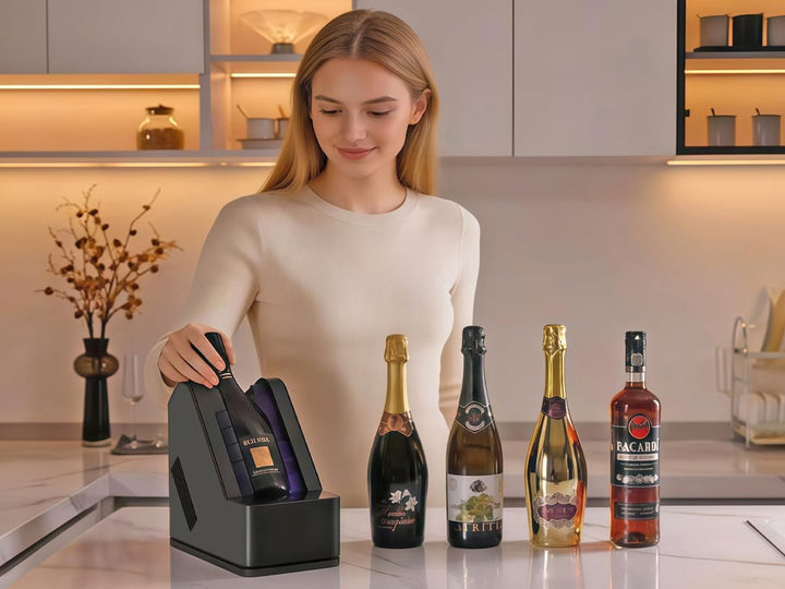 Elektrischer Weinkühler für Tisch & Bar – Präzisionskühlung ohne Eis – 24h Dauerbetrieb für Wein & C
