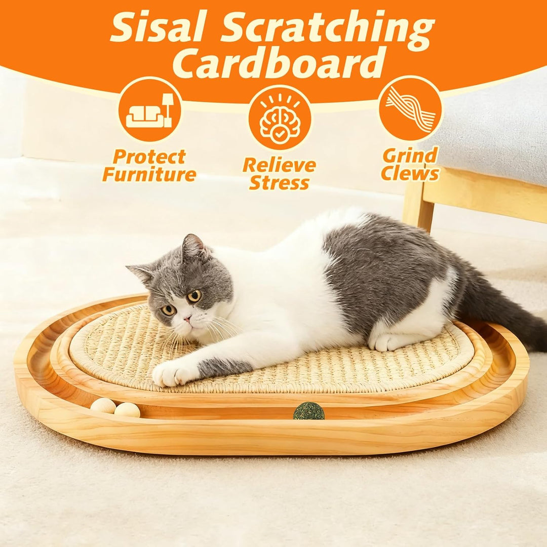 Sisal Kratzbrett Katzen, 2 in 1 katzenspielzeug, Widerstandsfähig Katzenkratzbrett mit Natürliche Si