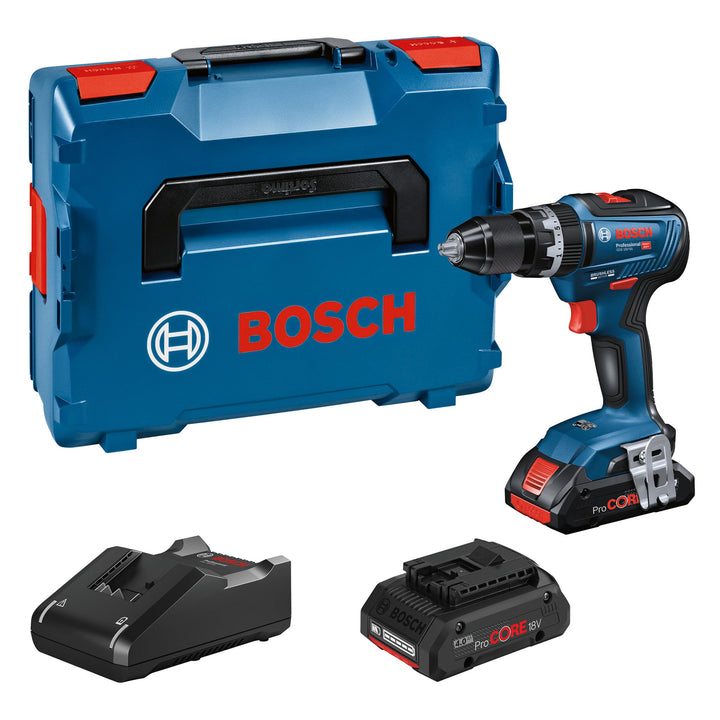 Bosch Professional Akku Schlagbohrmaschine GSB 18V-55 (2x 4,0 Ah ProCore Akku, GAL 18V-40, 18 Volt S