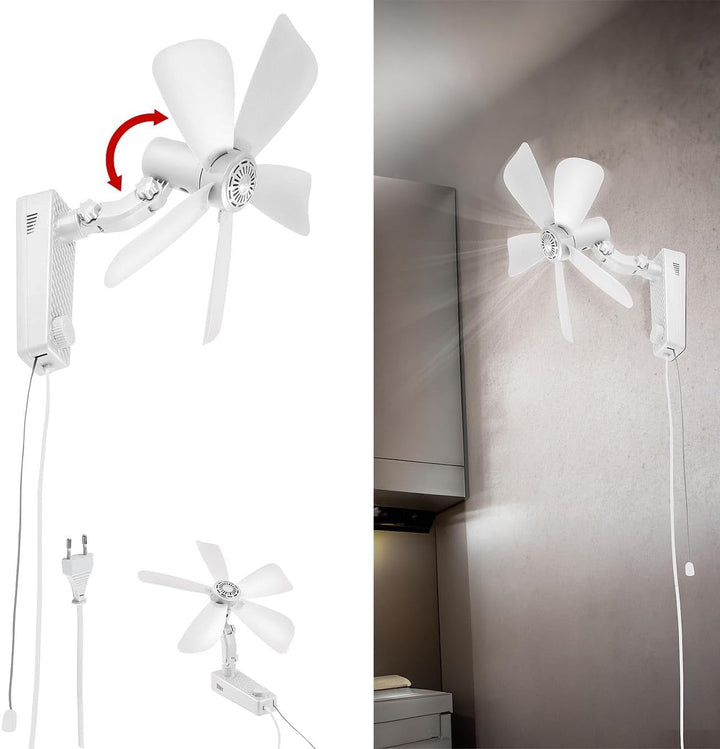 Sichler Haushaltsgeräte Büroventilator: Wand-Ventilator mit Oszillation, Ø 43 cm, 20 Watt, Neigung e