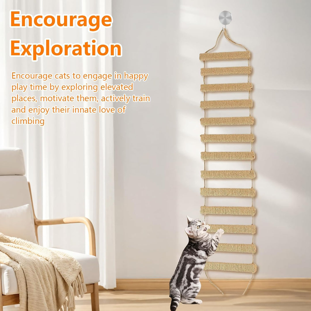 Katzenleiter, Katzenleiterbrücke für Wand Sisalseil Klettergerüst Kletterwand Katzen Aktivitätskratz