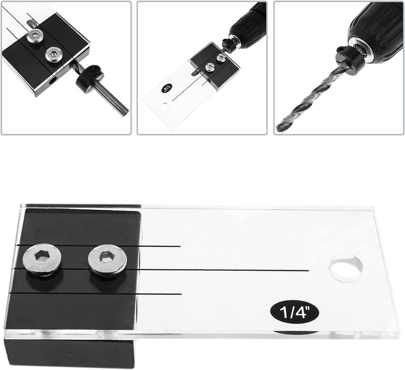 BeMatik - Dübelbohrführungslehre Gerade Taschenlochvorrichtungs Suchmaschinen Schrittbohrer Holzbear