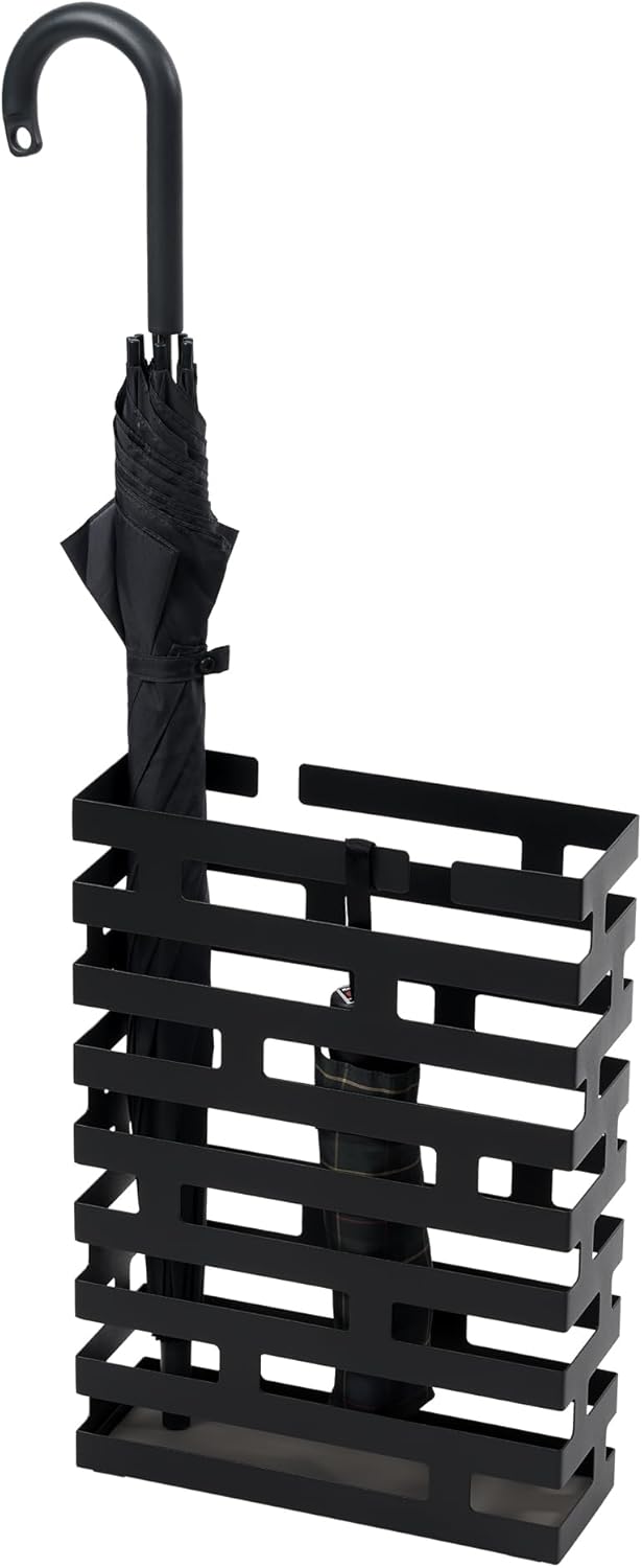 Brick Umbrella Stand Rectangle - black Schwarz, Schwarz