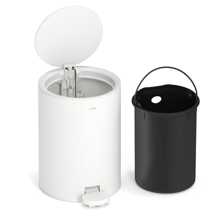 3 Liter Treteimer Edelstahl matt Softclose Klappdeckel leise schliessend Inneneimer Mülleimer Abfall