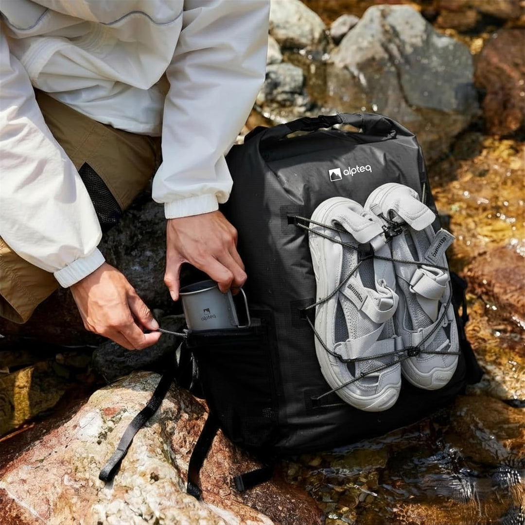 AlpPack 20L Ultraleichter Rucksack – Wasserdichter Rolltop Drybag für Wandern, Trekking, Reisen, Sta