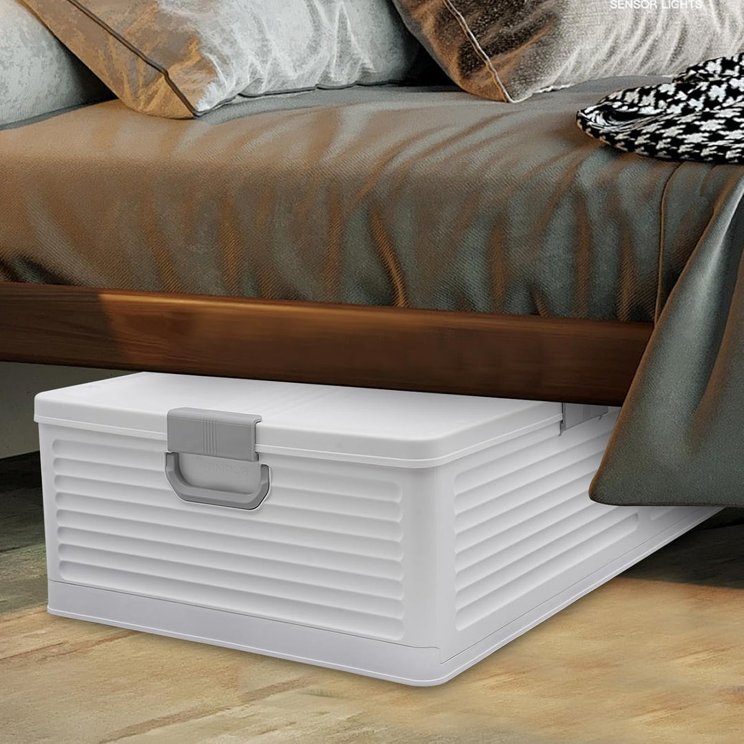 Aufbewahrungsbox, Unterbett-Aufbewahrungstasche mit weissem Deckel, Aufbewahrungsbox, Meterware, 101