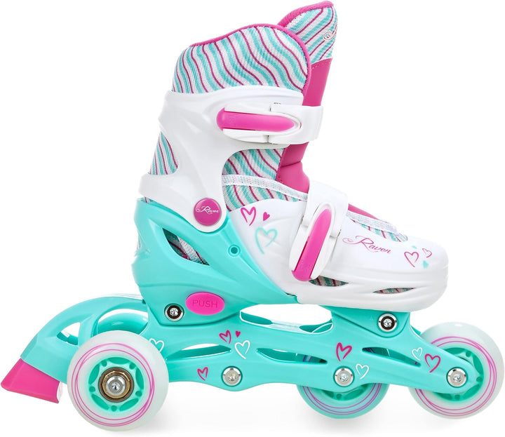 RAVEN 3in1 Inline Skates Triskates Rollschuhe Inliner für Kinder Mädchen verstellbar Geburtstag Gesc