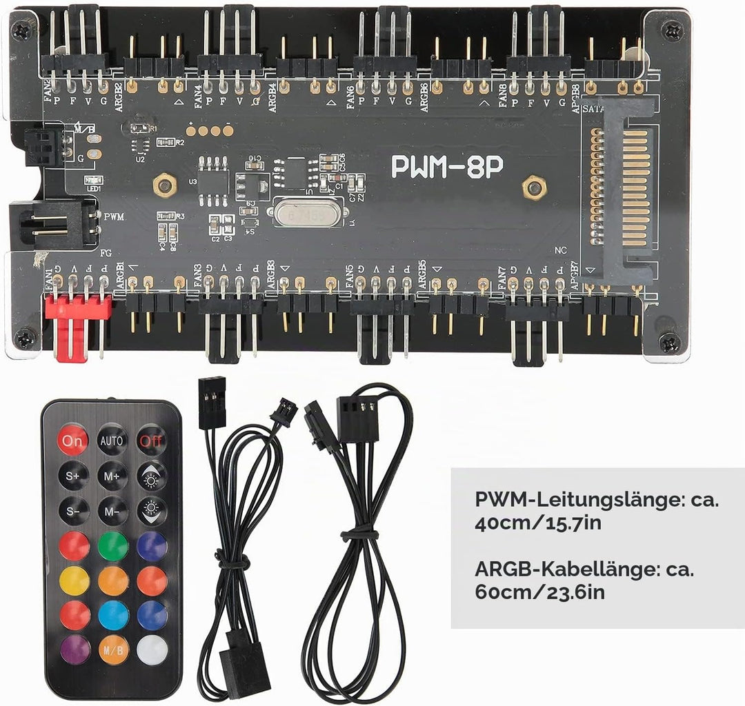 ARGB Controller argb controller fernbedienung PWM+ARGB Zwei in einem Gehäuse Lüfter Hub, 8 5 V3 Pin