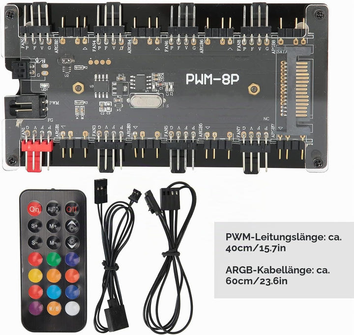 ARGB Controller argb controller fernbedienung PWM+ARGB Zwei in einem Gehäuse Lüfter Hub, 8 5 V3 Pin