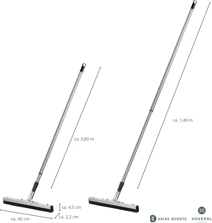 Wasserschieber 40 cm mit Stiel, Bodenabzieher Wasserabzieher Gummiabzieher, Wasser Abzieher Schieber