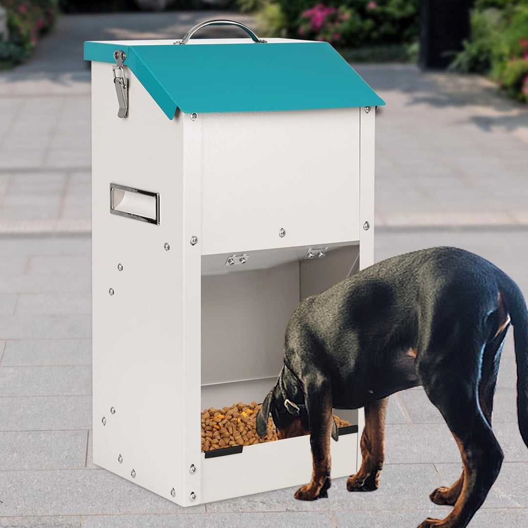 Futterautomat für Hunde - Fassungsvermögen 7 kg, Kann Das Futter Vor Feuchtigkeit SchüTzen, Anti-Nag
