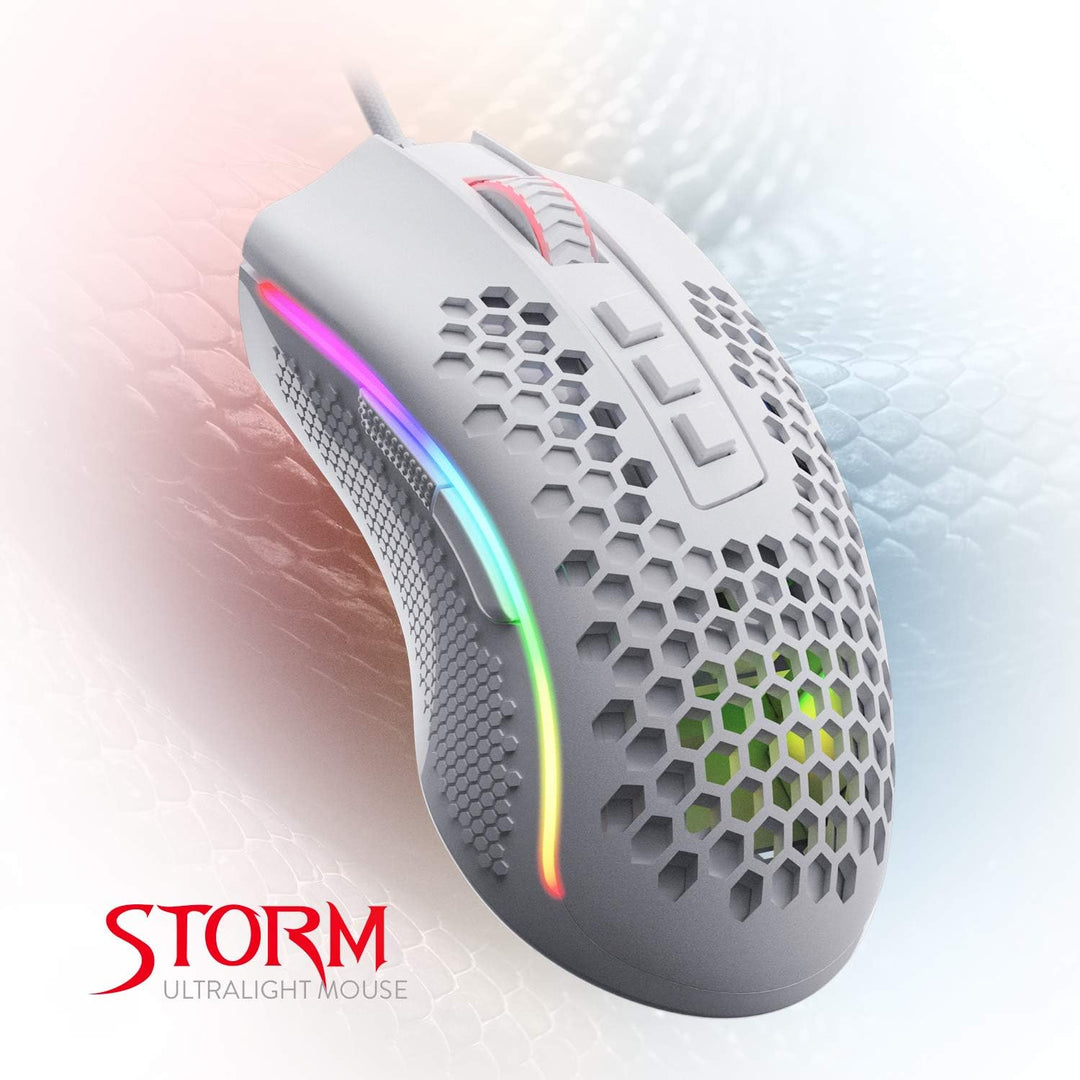 Redragon M808 Storm Leichtgewicht RGB Gaming Maus, 85g Ultraleichte Waben Design - 12.400 DPI Optisc