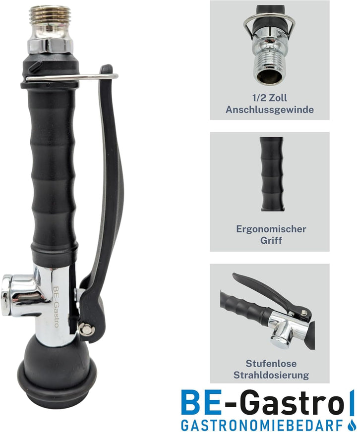 I Profi Gastro Handbrause ECO-Line inkl. Feststellbügel | 1/2" Standard-AG | Edelstahl Ersatzbrause