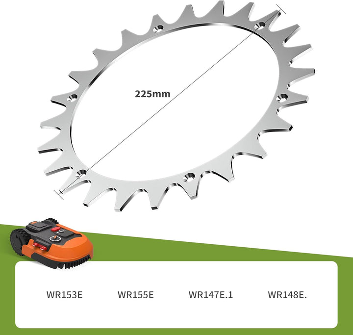Forever Speed 2 Stück Mähroboter Spikes für Worx Landroid L, Senkschraubenloch-Entgraten, 225-mm-Ras