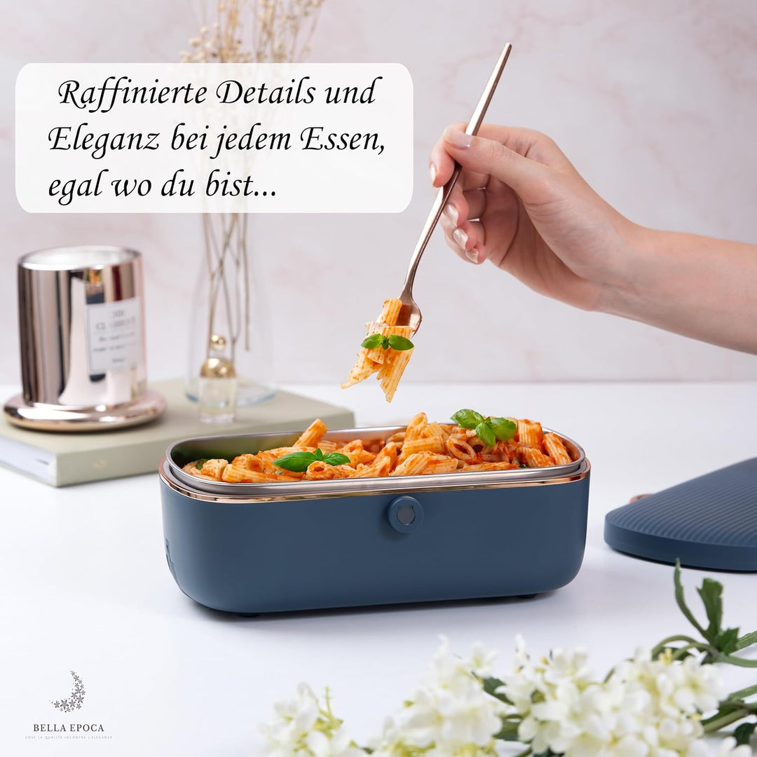 Bella Epoca: Elektrische Tragbare Heizbox – Elegante Wärmende Lunchbox. Elektrische Lunchbox mit 2 F