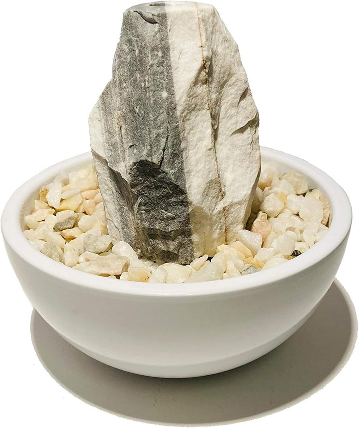 Troesters Brunnenwelt MS-02 Zimmerbrunnen, edler Marmor Quellstein, Kleiner Tischbrunnen für zu Haus