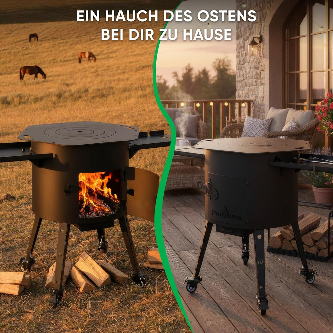 Feuerofen Utschak Ø 40cm für Kazan Wok 12L | Kasan-Ofen Учаг Feuerschale Gulaschkanone | Usbekische