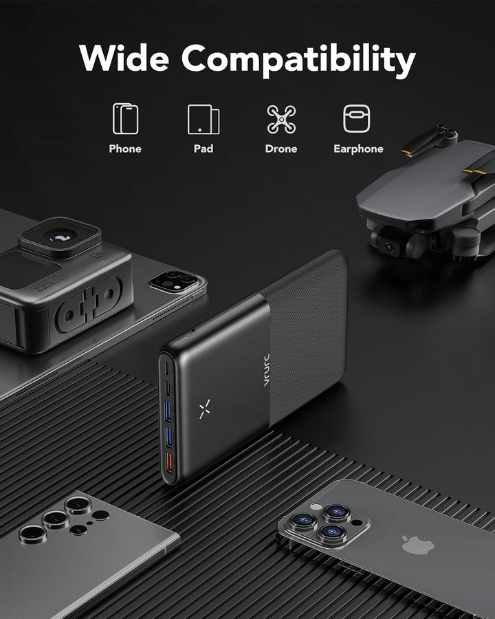 VRURC Power Bank 30000mAh 22.5W Powerbank USB C Schnelles Aufladen Externe Handyakkus mit 4 Ausgänge