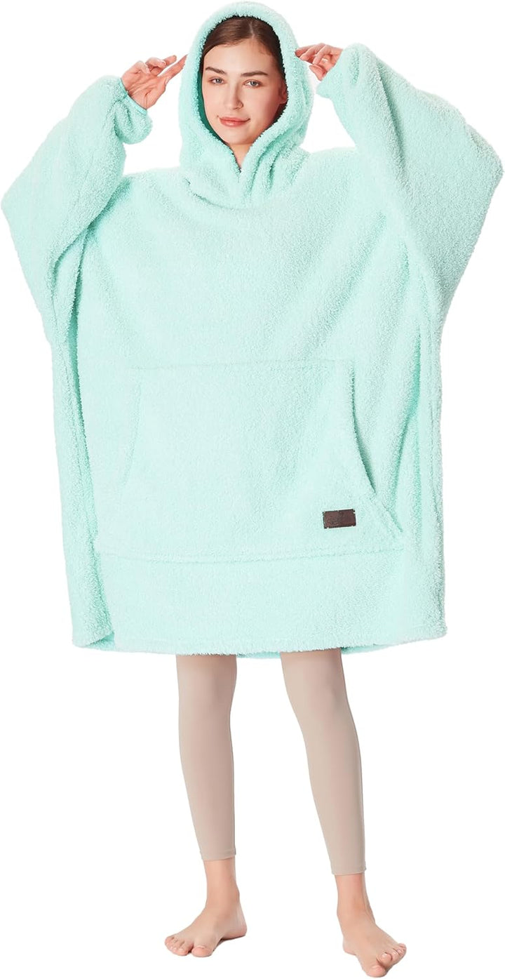 Catalonia Classy Übergrosse Sherpa Hoodie Decke, Flauschige Warme Oversized Kuscheldecke mit Ärmeln