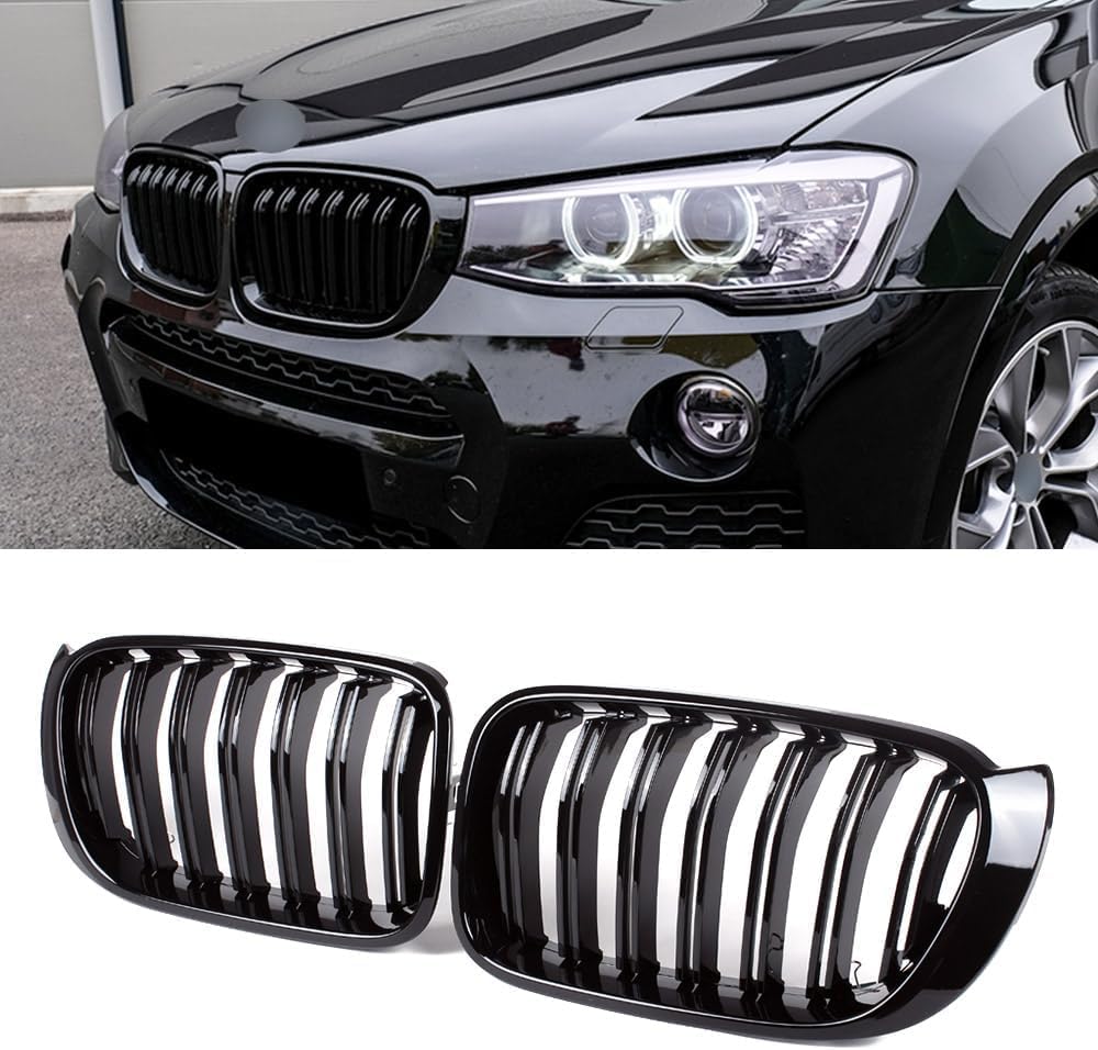 Gangying F25 Nieren Schwarz Kühlergrill für BMW X Serie X3 X4 F25 F26 Grill 2014-2018 ABS glänzend s