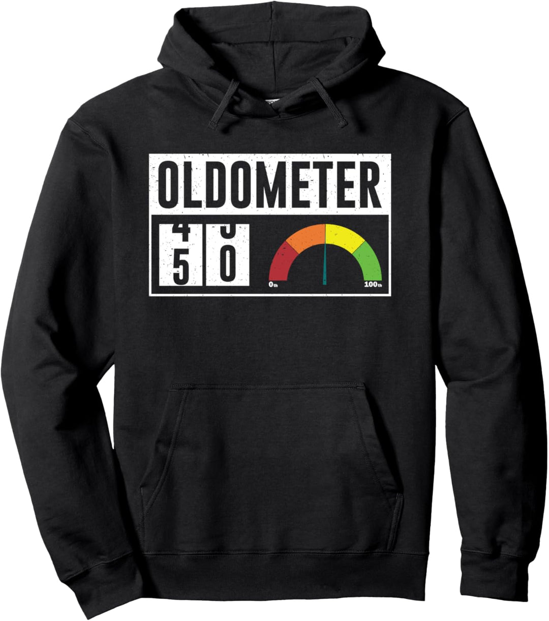 Oldometer 49-50 50th Birthday 50 Years Old Men Women Gifts Pullover Hoodie