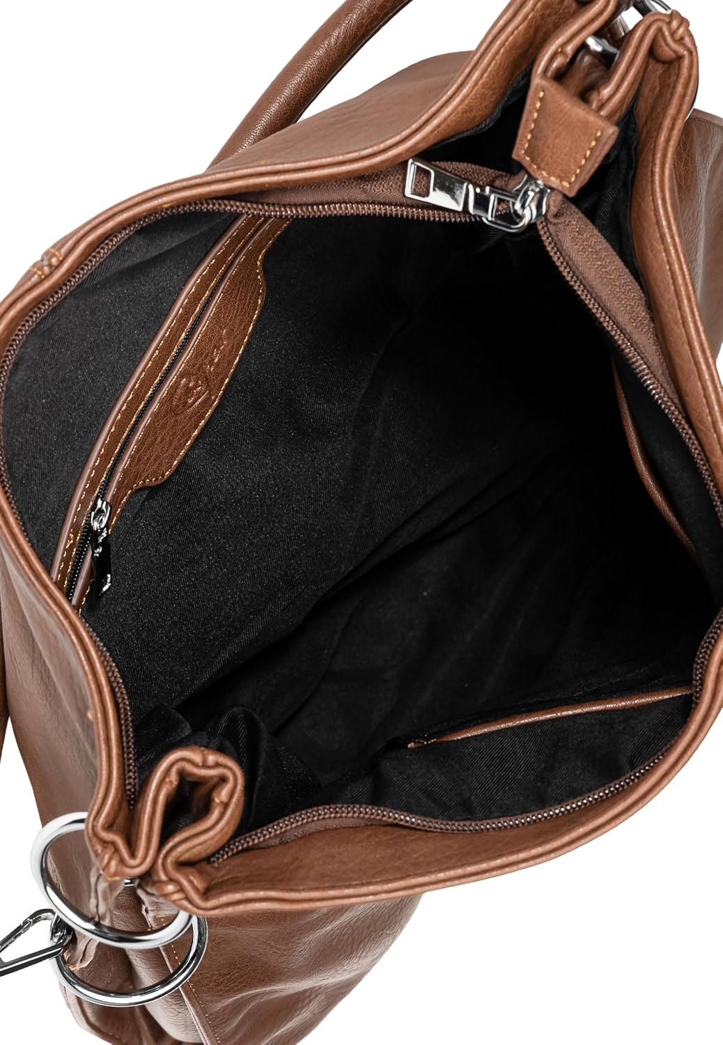 Caspar TS561 Damen Multifunktions Schultertasche Braun, Braun