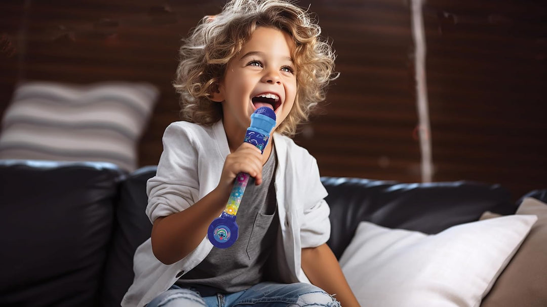 Lexibook, Disney Stitch, Leuchtendes Mikrofon für Kinder, Musikalisches Spielzeug, Eingebauter Lauts