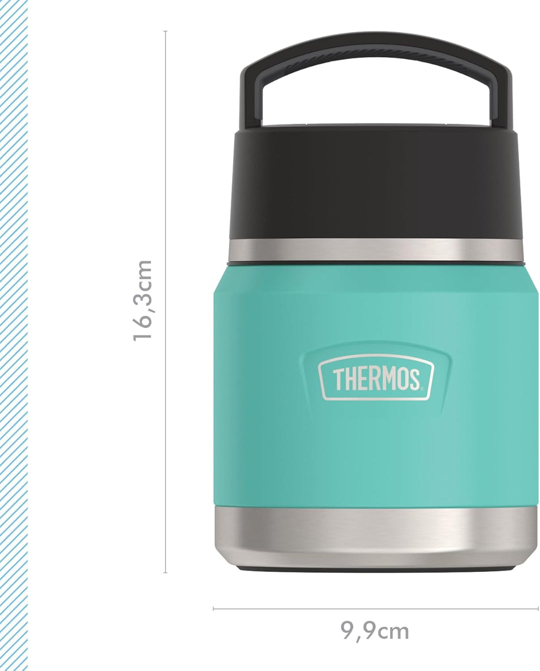 Thermos ICON Kids Thermobehälter für Essen 0,35l, türkis, seafoam, Edelstahl, absolut dicht, hält Sp
