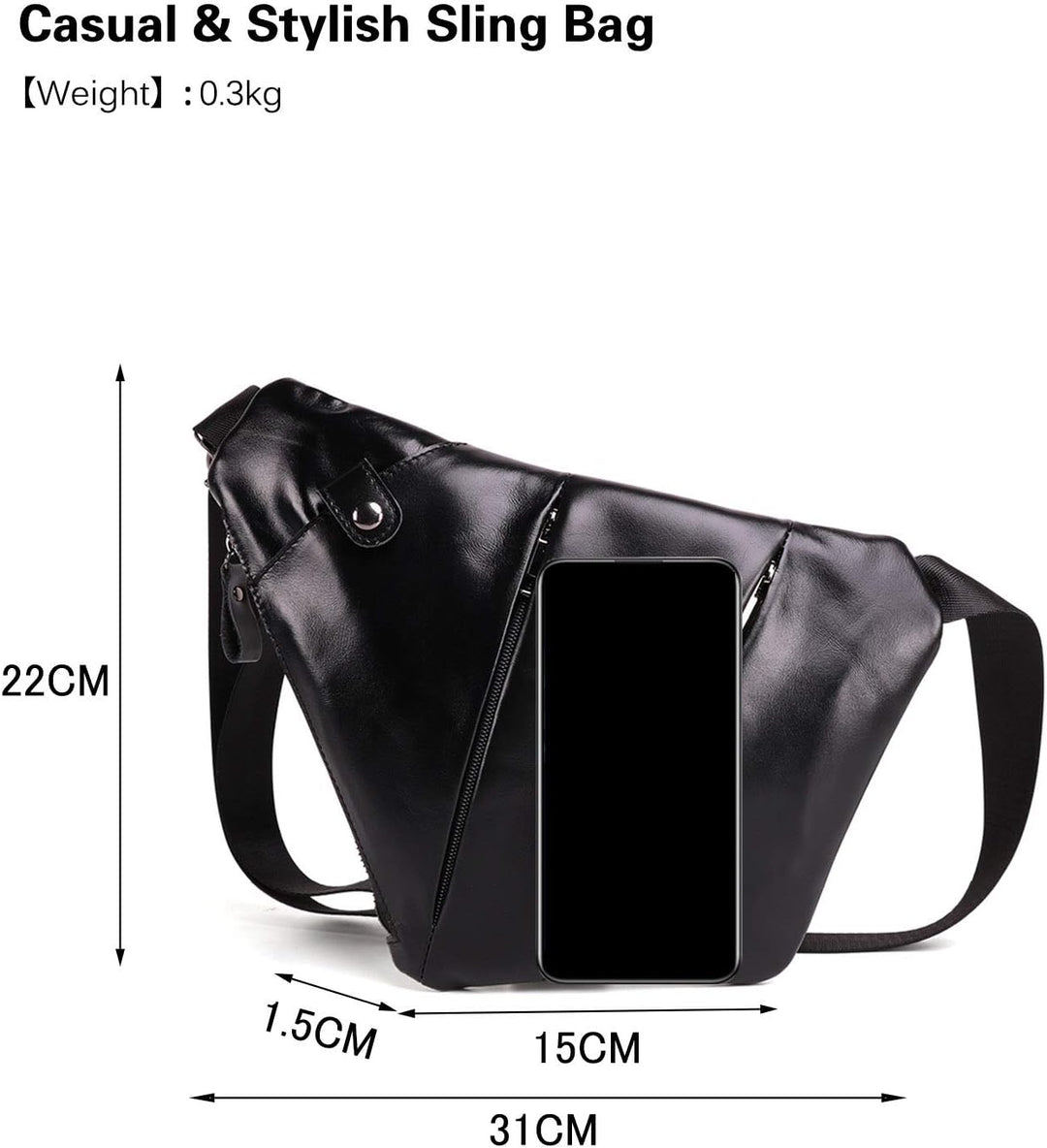 FANDARE Neu Brusttasche Segmentiert Schultertasche Herren Sling Bag Leder Crossover Rucksack Umhänge