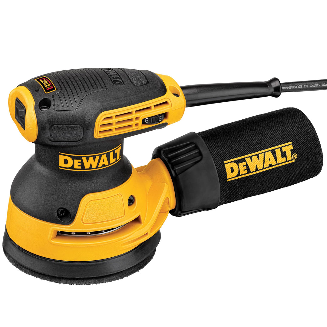 DeWalt Exzenterschleifer (mit Absaugung, Staubfangbehälter, staubgeschütztem Schalter und Getriebege